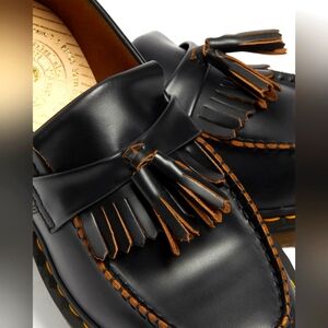 Dr. Martens Adrian Made in England Quilon Leather Tassel Loafers, Size 6